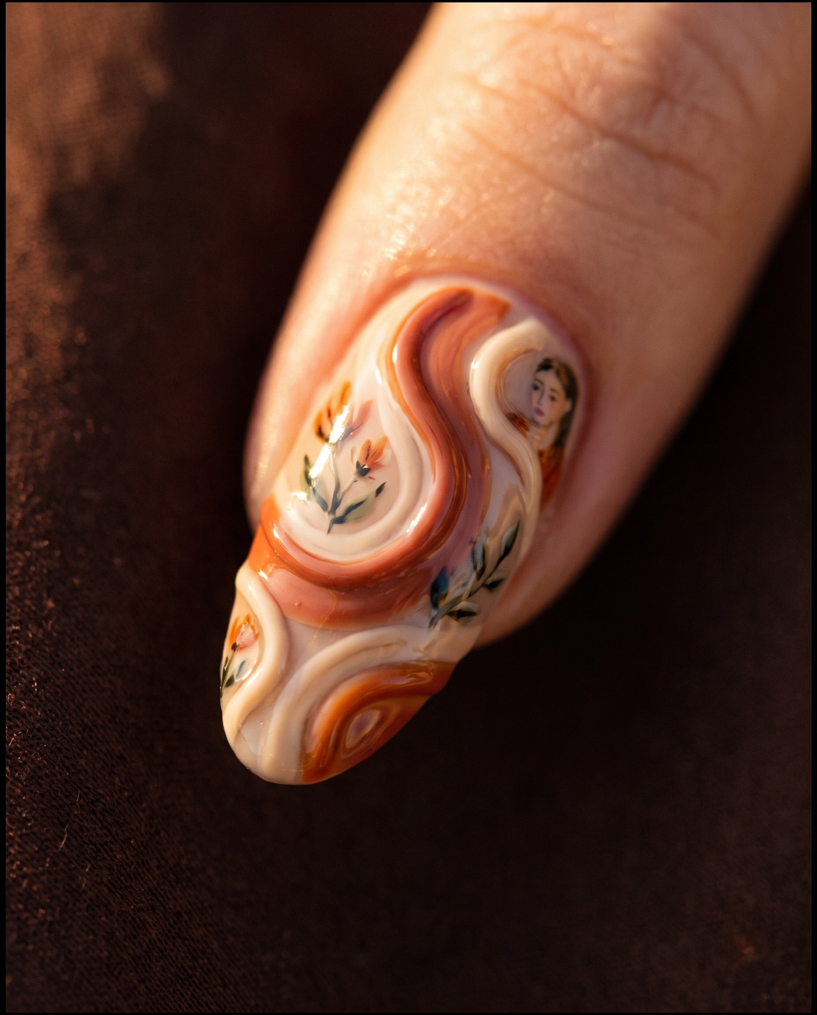 Couture nail art, macro detail